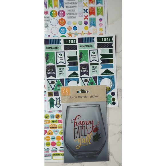 Stickers Lot - Planner Stickers Sea Life Theme Stickers some used A6 - Picture 3 of 5